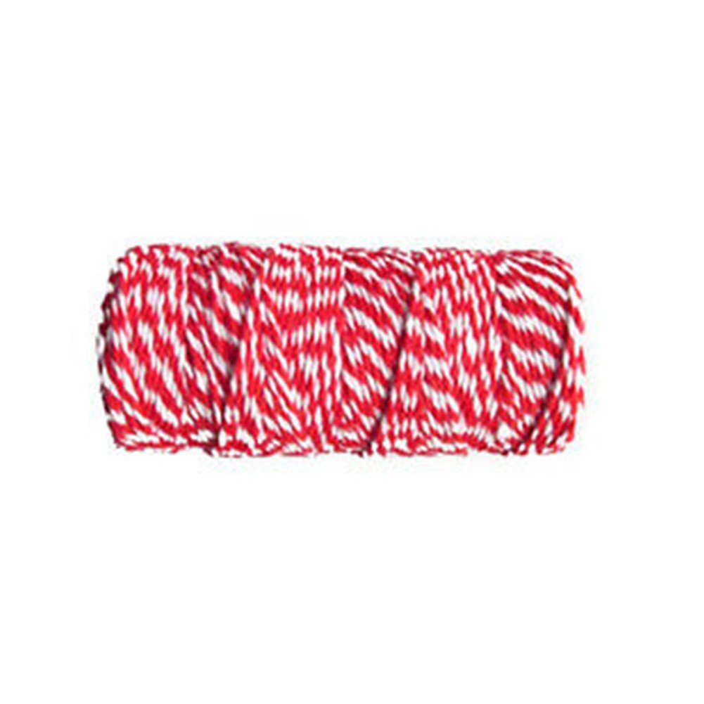 Fule Vivifying Red and White Twine, 328 Feet 2mm Cotton Bakers